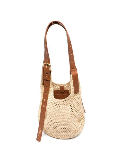 Loewe Paula's Ibiza Women Punch Hole Small Rafia Hobo Bag