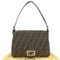Fendi Mamma Baguette Canvas Leather Shoulder Bag