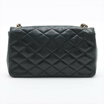 Chanel Vintage Black Navy Lambskin Big Coco Matelasse Flap Shoulder Bag